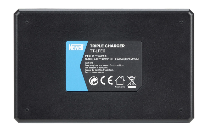 Потрійний зарядний пристрій Newell TT-USB-C для акумуляторів LP-E6 (NL4805) 16506 фото