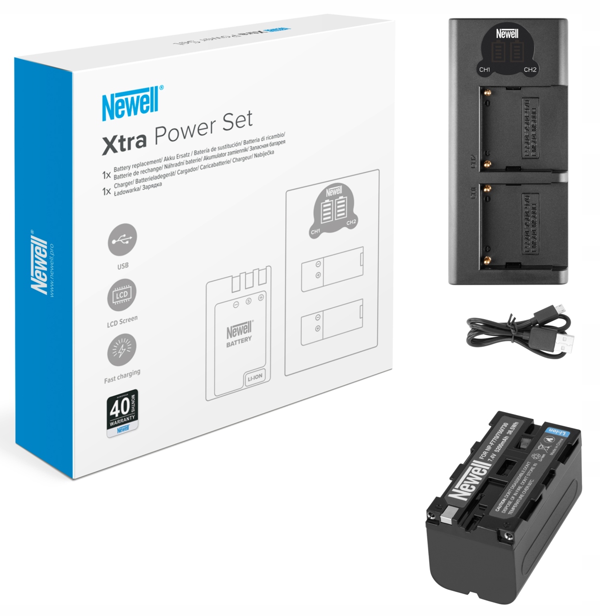 /komplekt-newell-xtra-power-zarjadniy-pristry-dl-usb-c-akumuljator-np-f770-nl3029